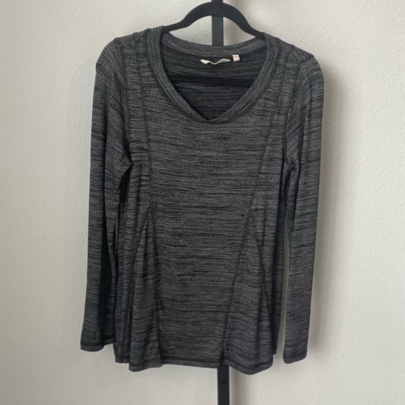 Soft Surroundings Perfect A-line Long Sleeve Tunic Top Gray V-Neck 2CV80 XS - Picture 2 of 5